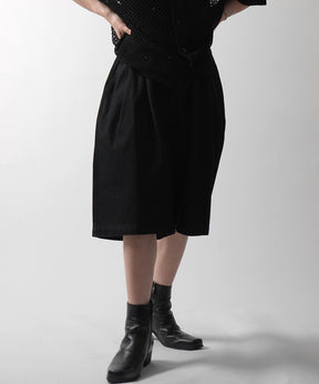 25SS TR / デニム / 箔デニム ワイドストレートスラックスハーフパンツ