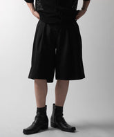 25SS TR / デニム / 箔デニム ワイドストレートスラックスハーフパンツ