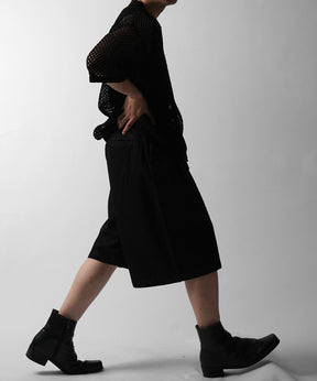 25SS TR / デニム / 箔デニム ワイドストレートスラックスハーフパンツ