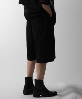 25SS TR / デニム / 箔デニム ワイドストレートスラックスハーフパンツ