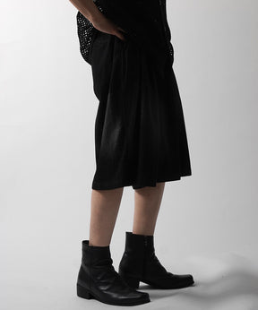 25SS TR / デニム / 箔デニム ワイドストレートスラックスハーフパンツ