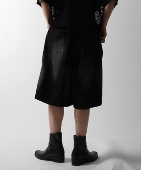 25SS TR / デニム / 箔デニム ワイドストレートスラックスハーフパンツ