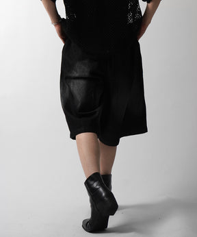 25SS TR / デニム / 箔デニム ワイドストレートスラックスハーフパンツ