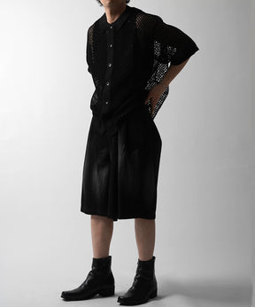 25SS TR / デニム / 箔デニム ワイドストレートスラックスハーフパンツ