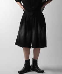 25SS TR / デニム / 箔デニム ワイドストレートスラックスハーフパンツ