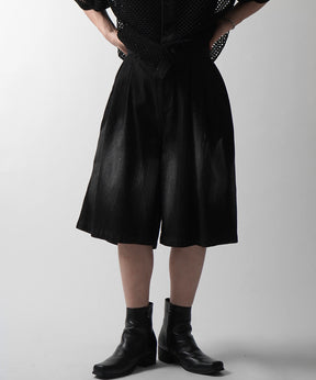 25SS TR / デニム / 箔デニム ワイドストレートスラックスハーフパンツ