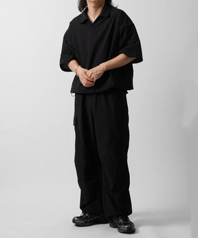 25SS ビックシルエット ポリメッシュ ドロスト スキッパーシャツ