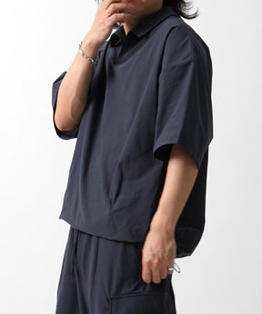 25SS ビックシルエット ポリメッシュ ドロスト スキッパーシャツ