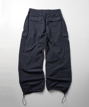 25SS ビッグポケット 裾ドロスト ワイドシルエット ポリメッシュカーゴパンツ