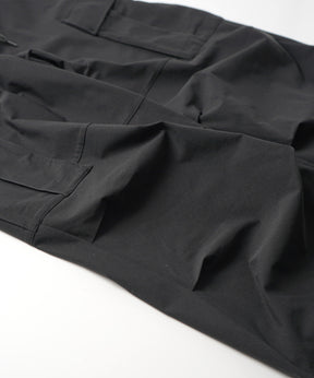 25SS ビッグポケット 裾ドロスト ワイドシルエット ポリメッシュカーゴパンツ