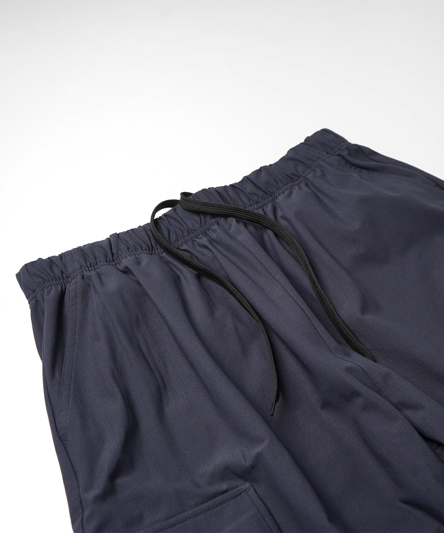 25SS ビッグポケット 裾ドロスト ワイドシルエット ポリメッシュカーゴパンツ