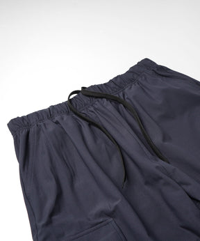 25SS ビッグポケット 裾ドロスト ワイドシルエット ポリメッシュカーゴパンツ