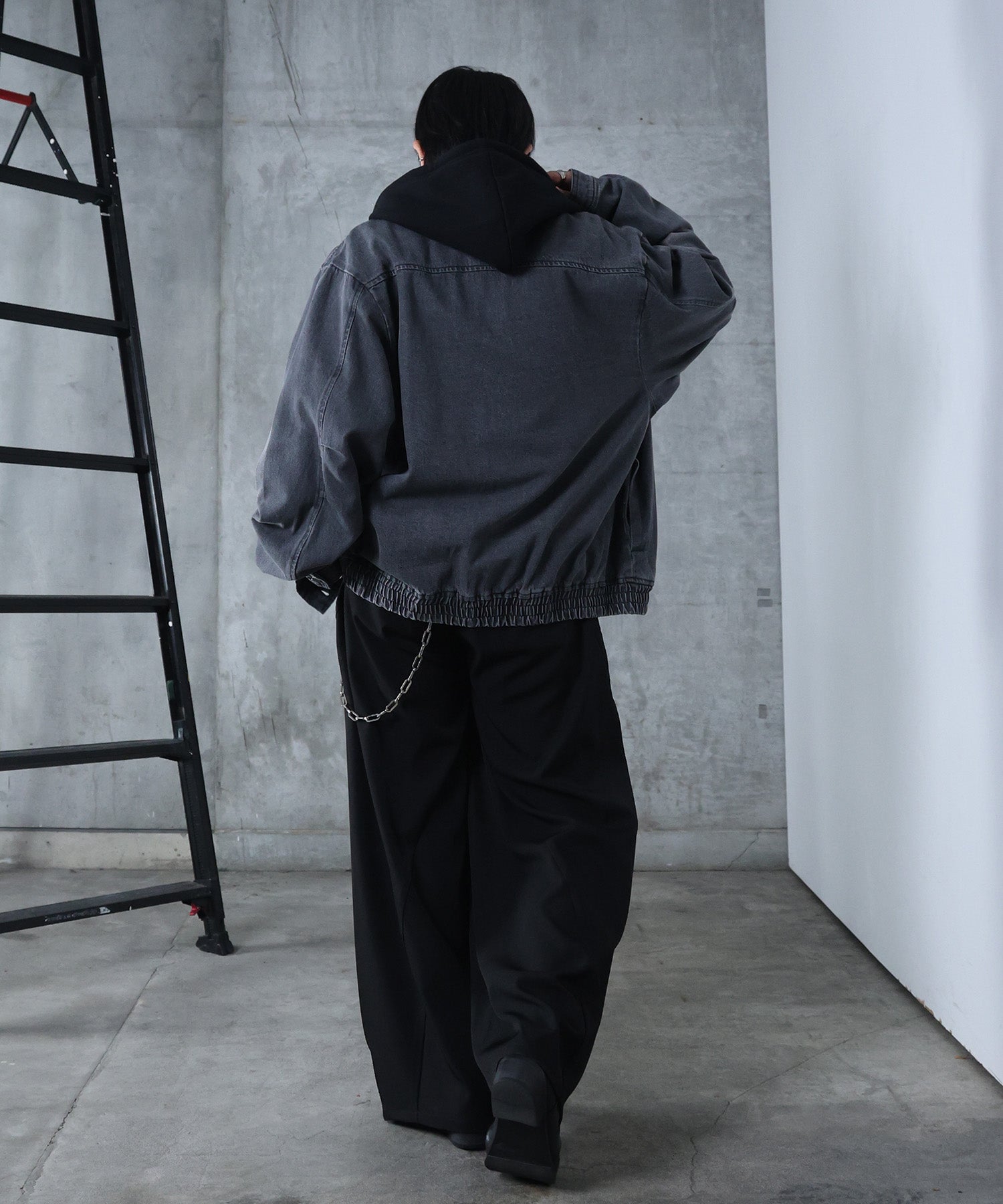 ビッグシルエット ヴィンテージライク ダブルポケット デニムブルゾン