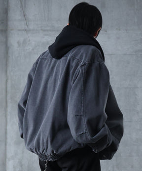 ビッグシルエット ヴィンテージライク ダブルポケット デニムブルゾン