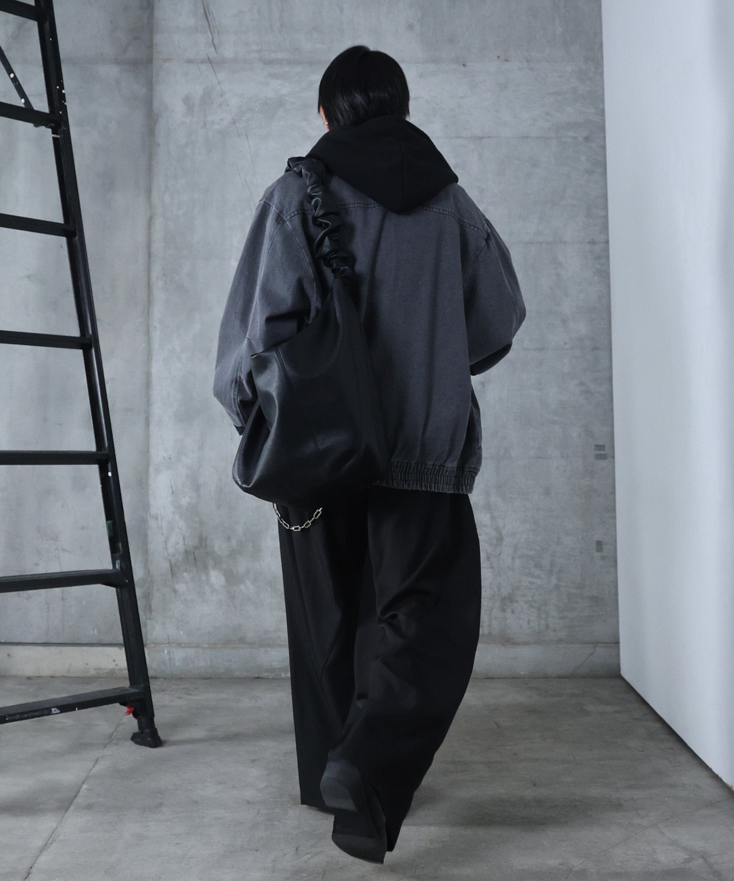 ビッグシルエット ヴィンテージライク ダブルポケット デニムブルゾン