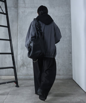 ビッグシルエット ヴィンテージライク ダブルポケット デニムブルゾン