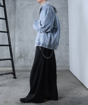 ビッグシルエット ヴィンテージライク ダブルポケット デニムブルゾン