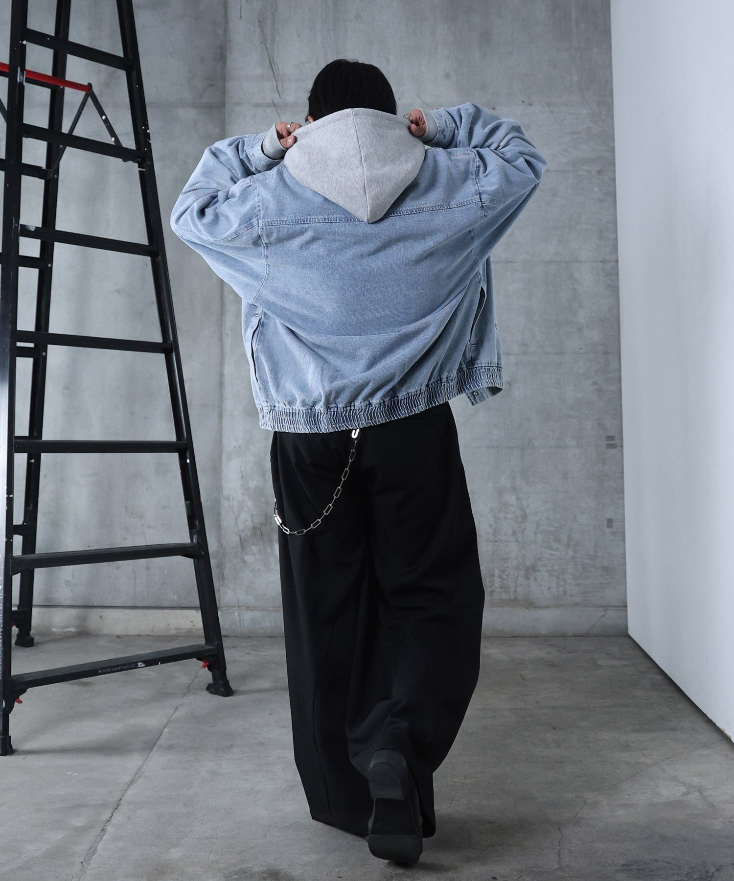 ビッグシルエット ヴィンテージライク ダブルポケット デニムブルゾン