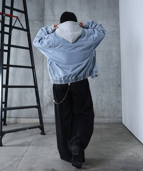 ビッグシルエット ヴィンテージライク ダブルポケット デニムブルゾン