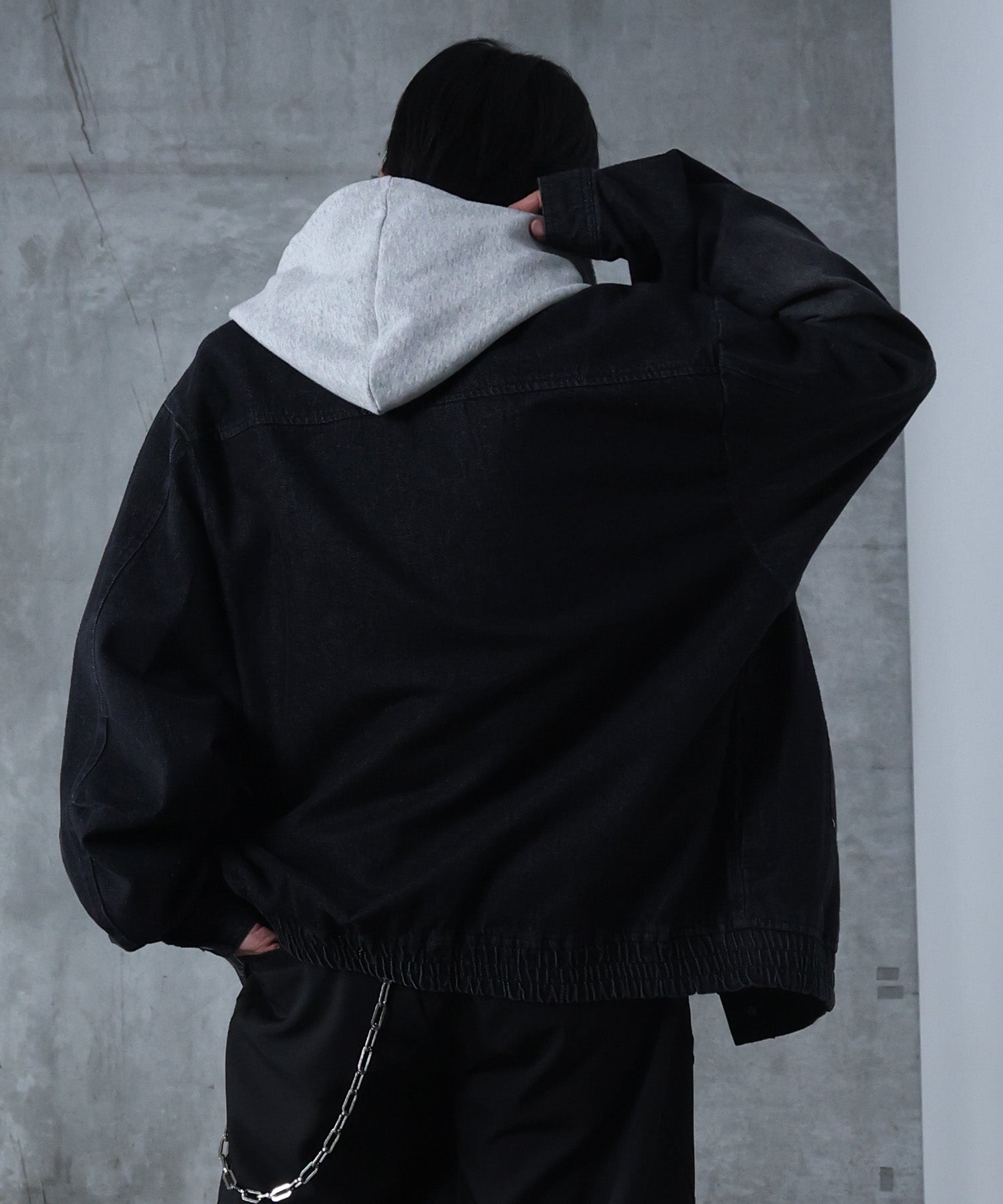 ビッグシルエット ヴィンテージライク ダブルポケット デニムブルゾン