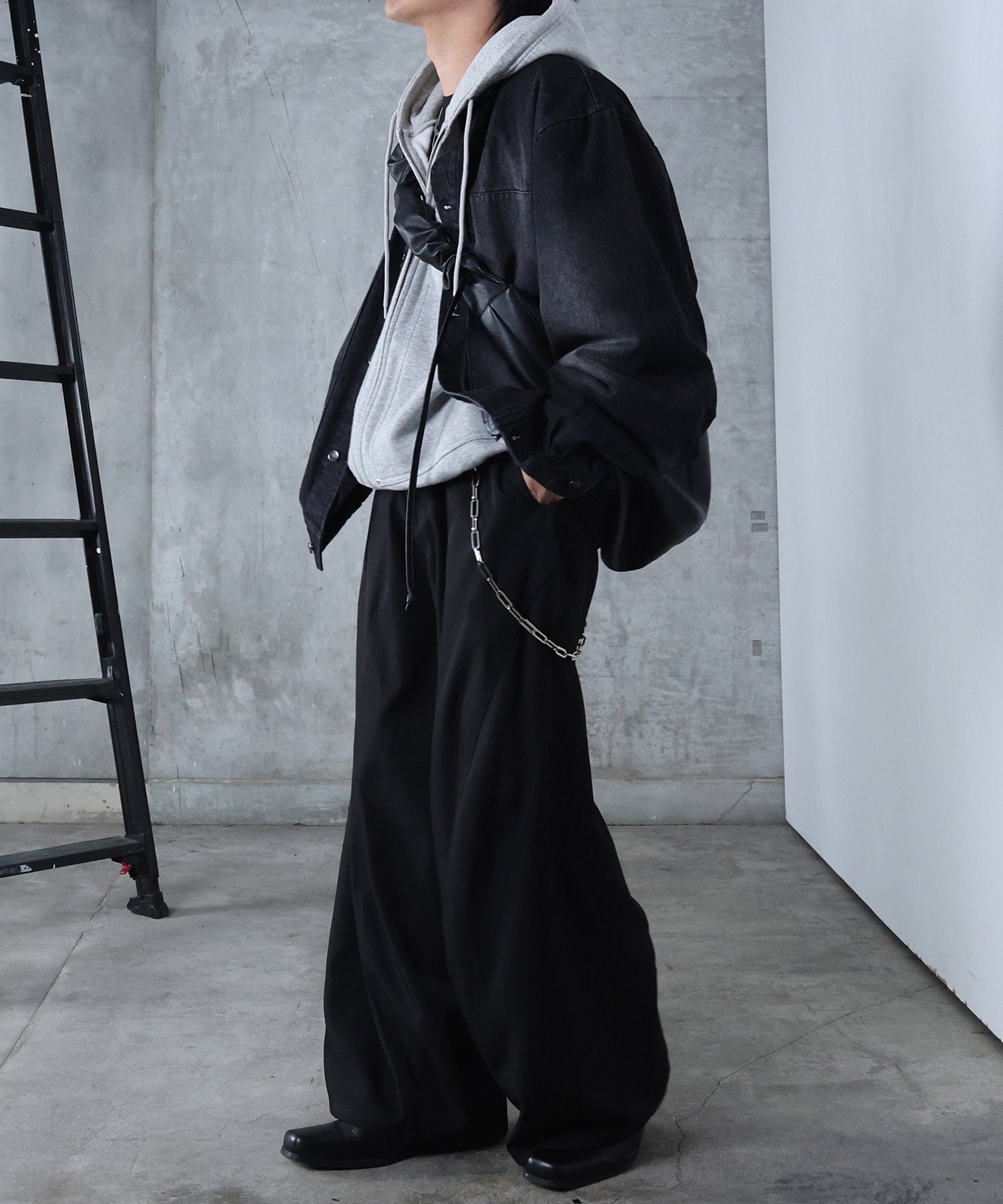 ビッグシルエット ヴィンテージライク ダブルポケット デニムブルゾン