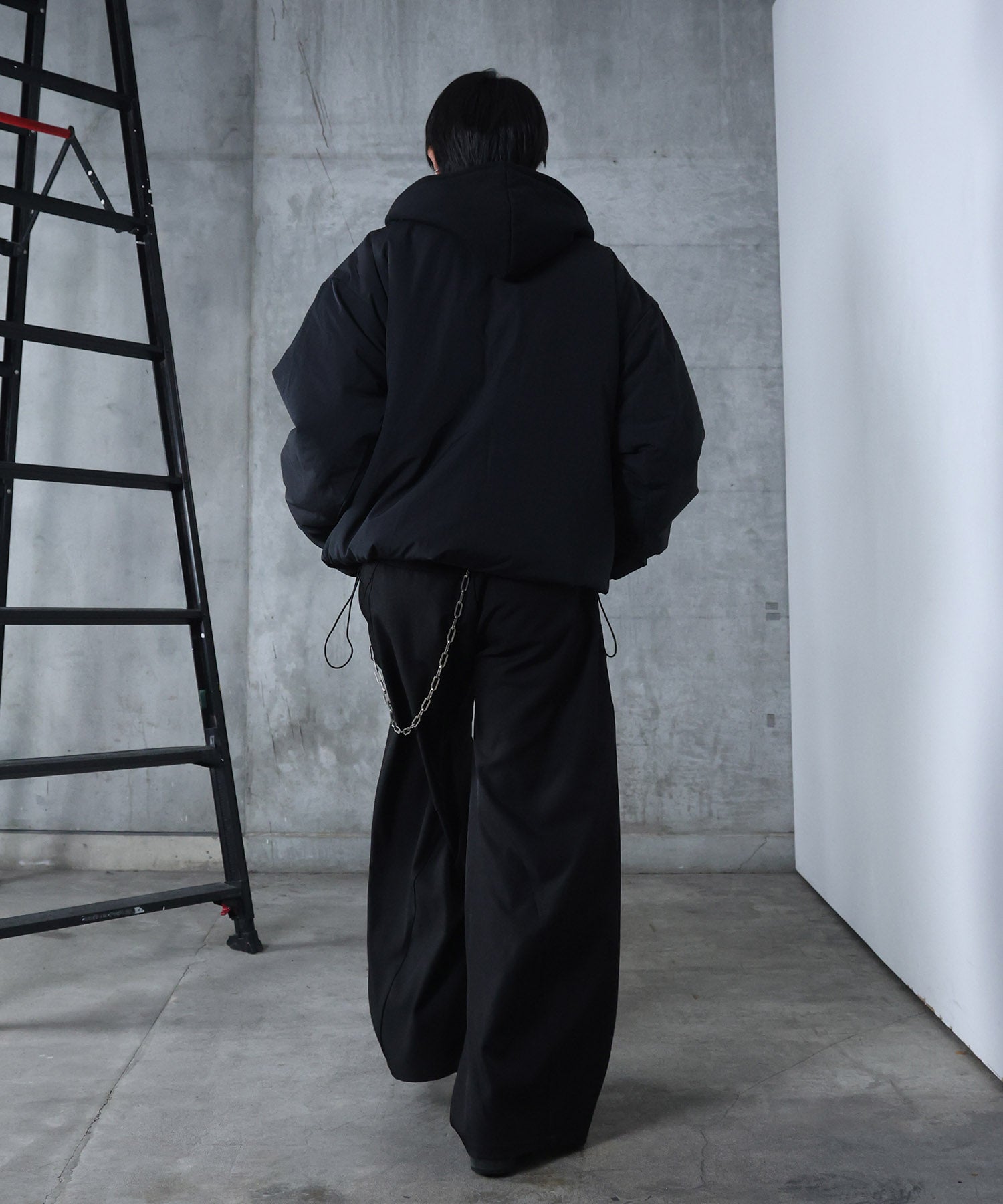 インボックスタック ドロップショルダーパファージャケット 中綿ブルゾン ドローコード