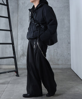 インボックスタック ドロップショルダーパファージャケット 中綿ブルゾン ドローコード