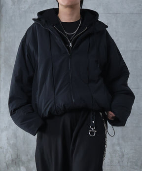 インボックスタック ドロップショルダーパファージャケット 中綿ブルゾン ドローコード
