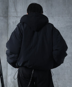 インボックスタック ドロップショルダーパファージャケット 中綿ブルゾン ドローコード