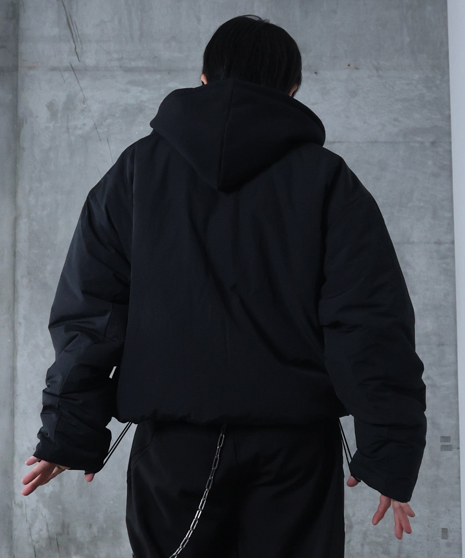 インボックスタック ドロップショルダーパファージャケット 中綿ブルゾン ドローコード