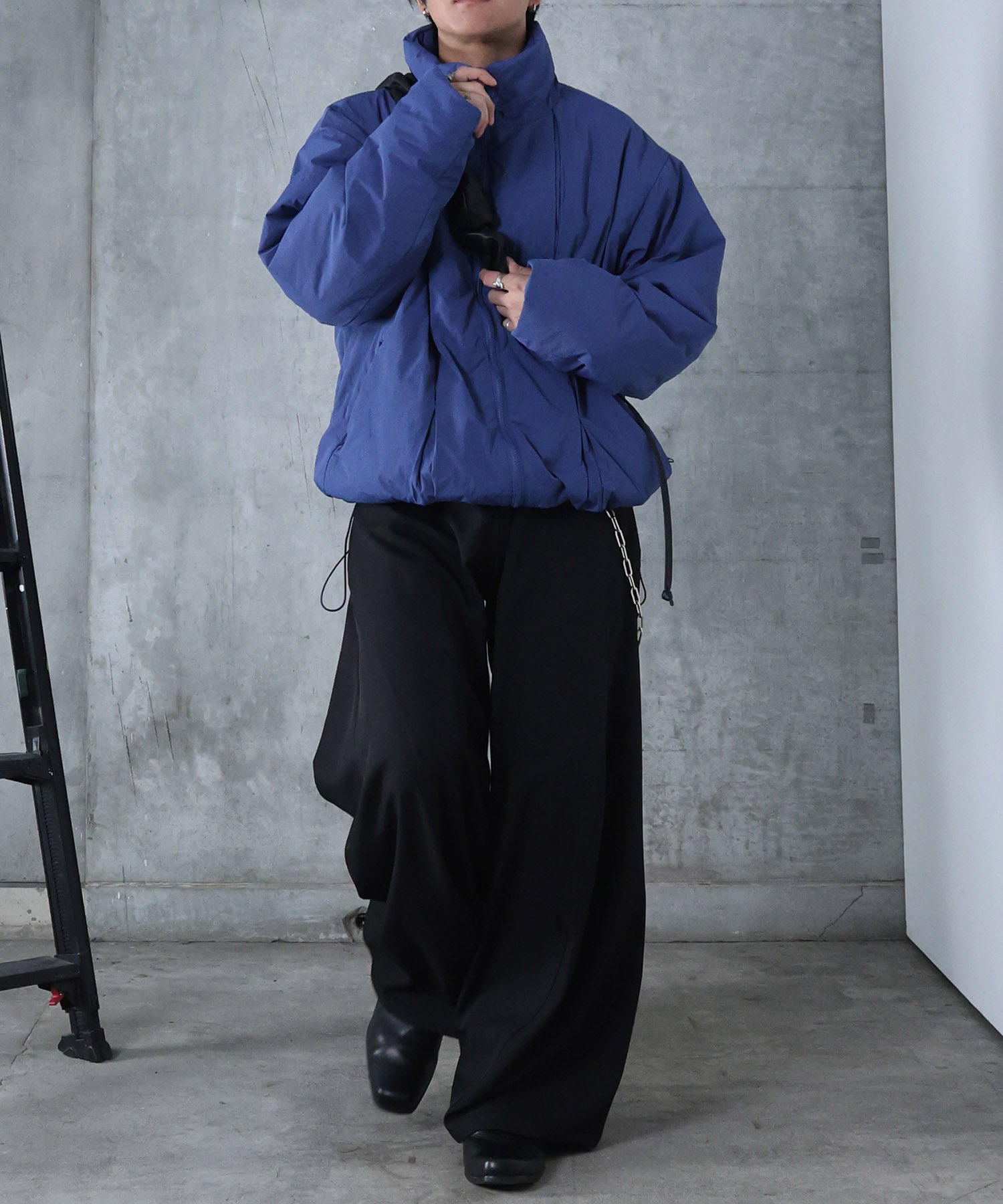 インボックスタック ドロップショルダーパファージャケット 中綿ブルゾン ドローコード