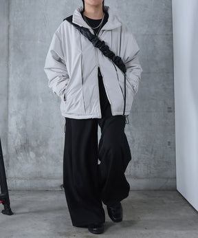 インボックスタック ドロップショルダーパファージャケット 中綿ブルゾン ドローコード