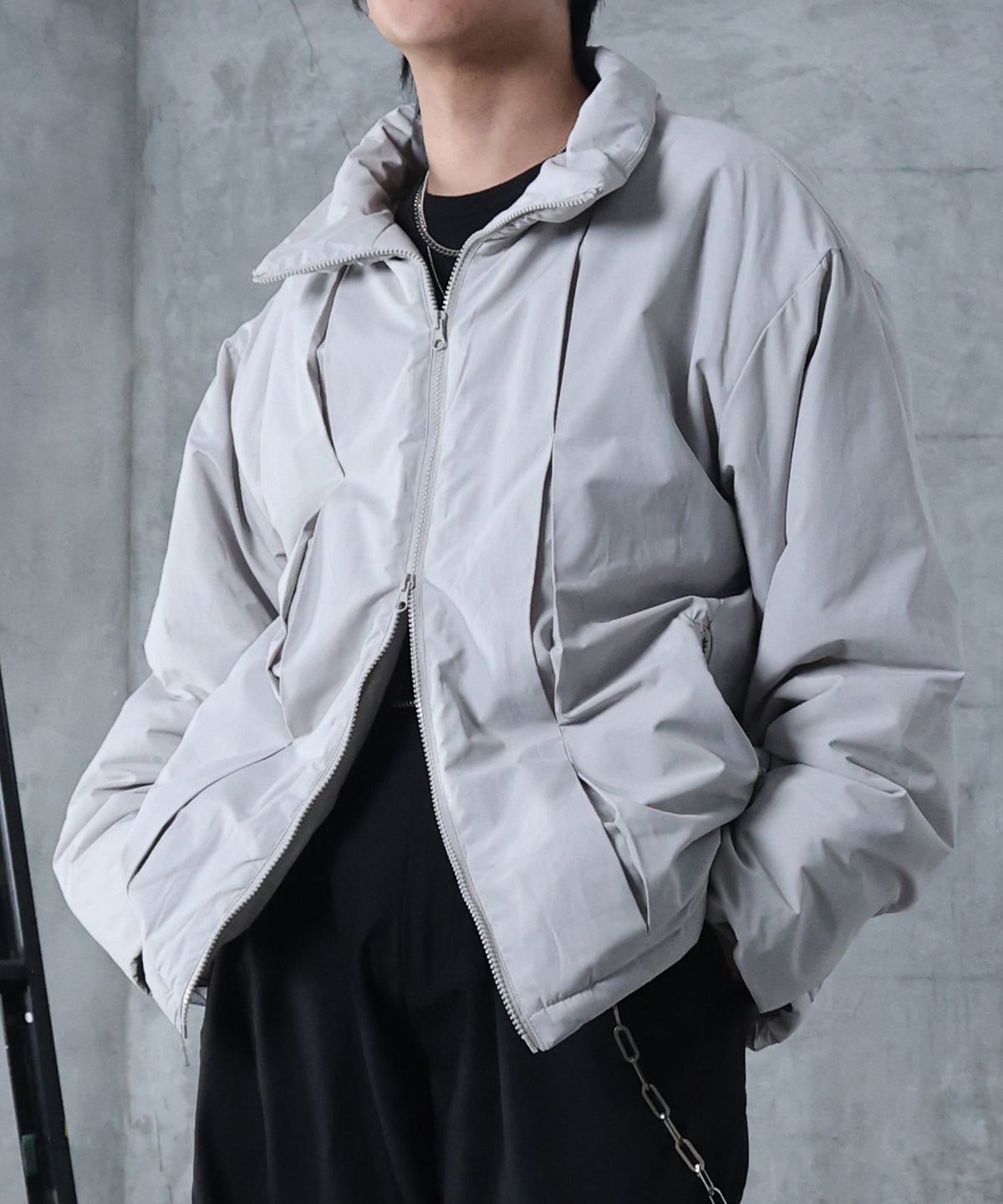 インボックスタック ドロップショルダーパファージャケット 中綿ブルゾン ドローコード