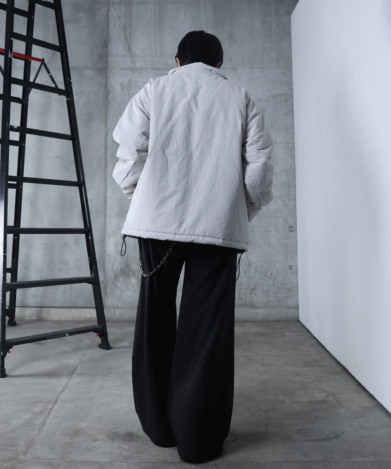 インボックスタック ドロップショルダーパファージャケット 中綿ブルゾン ドローコード