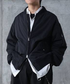 ヴィンテージスモークウォッシュ柄 MA-1 中綿ブルゾン ビッグシルエット