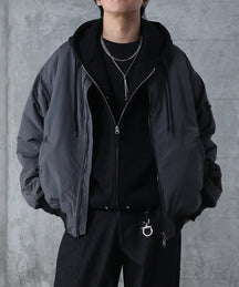 ヴィンテージスモークウォッシュ柄 MA-1 中綿ブルゾン ビッグシルエット