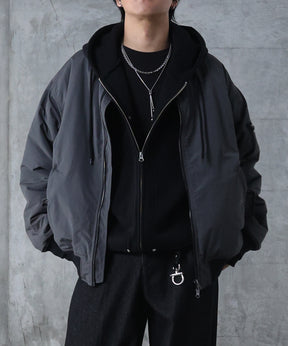 ヴィンテージスモークウォッシュ柄 MA-1 中綿ブルゾン ビッグシルエット