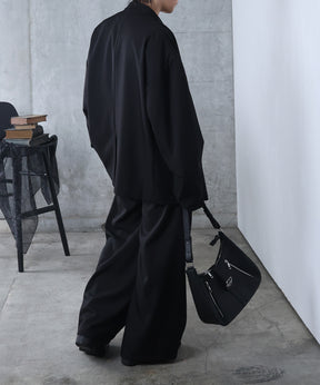 ルーズシルエット スウィッチング ダブルテーラードジャケット