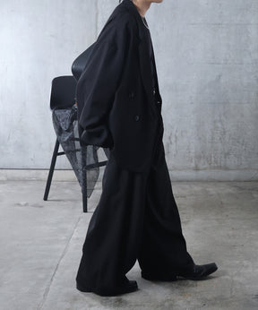 ルーズシルエット スウィッチング ダブルテーラードジャケット