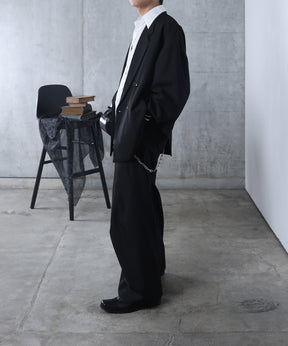 ルーズシルエット スウィッチング ダブルテーラードジャケット