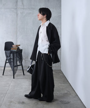 ルーズシルエット スウィッチング ダブルテーラードジャケット