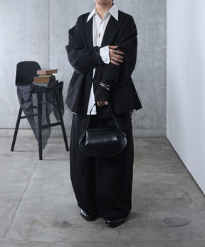 ルーズシルエット スウィッチング ダブルテーラードジャケット