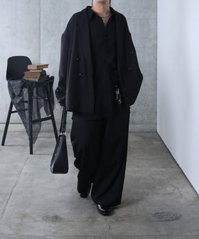 ルーズシルエット スウィッチング ダブルテーラードジャケット