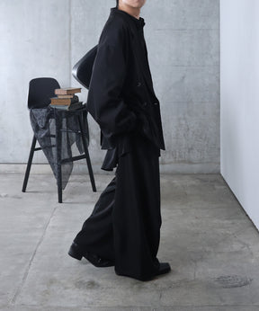 ルーズシルエット スウィッチング ダブルテーラードジャケット