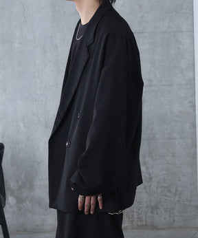 ルーズシルエット スウィッチング ダブルテーラードジャケット