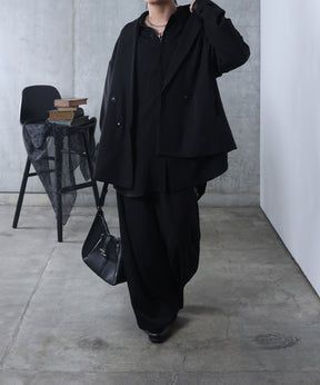 ルーズシルエット スウィッチング ダブルテーラードジャケット