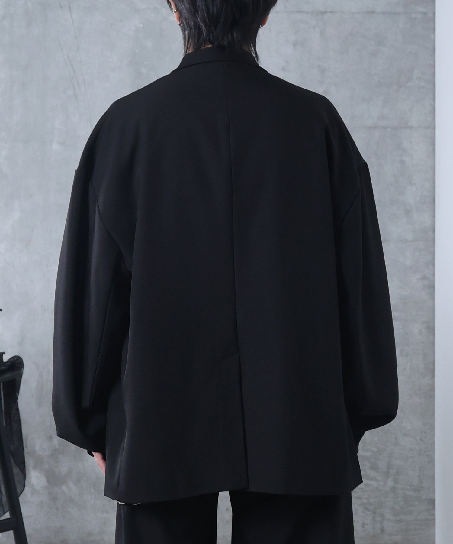 ルーズシルエット スウィッチング ダブルテーラードジャケット