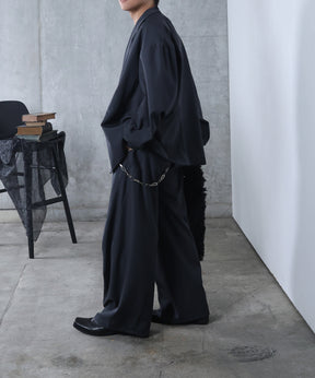ルーズシルエット スウィッチング ダブルテーラードジャケット