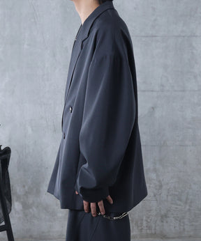 ルーズシルエット スウィッチング ダブルテーラードジャケット