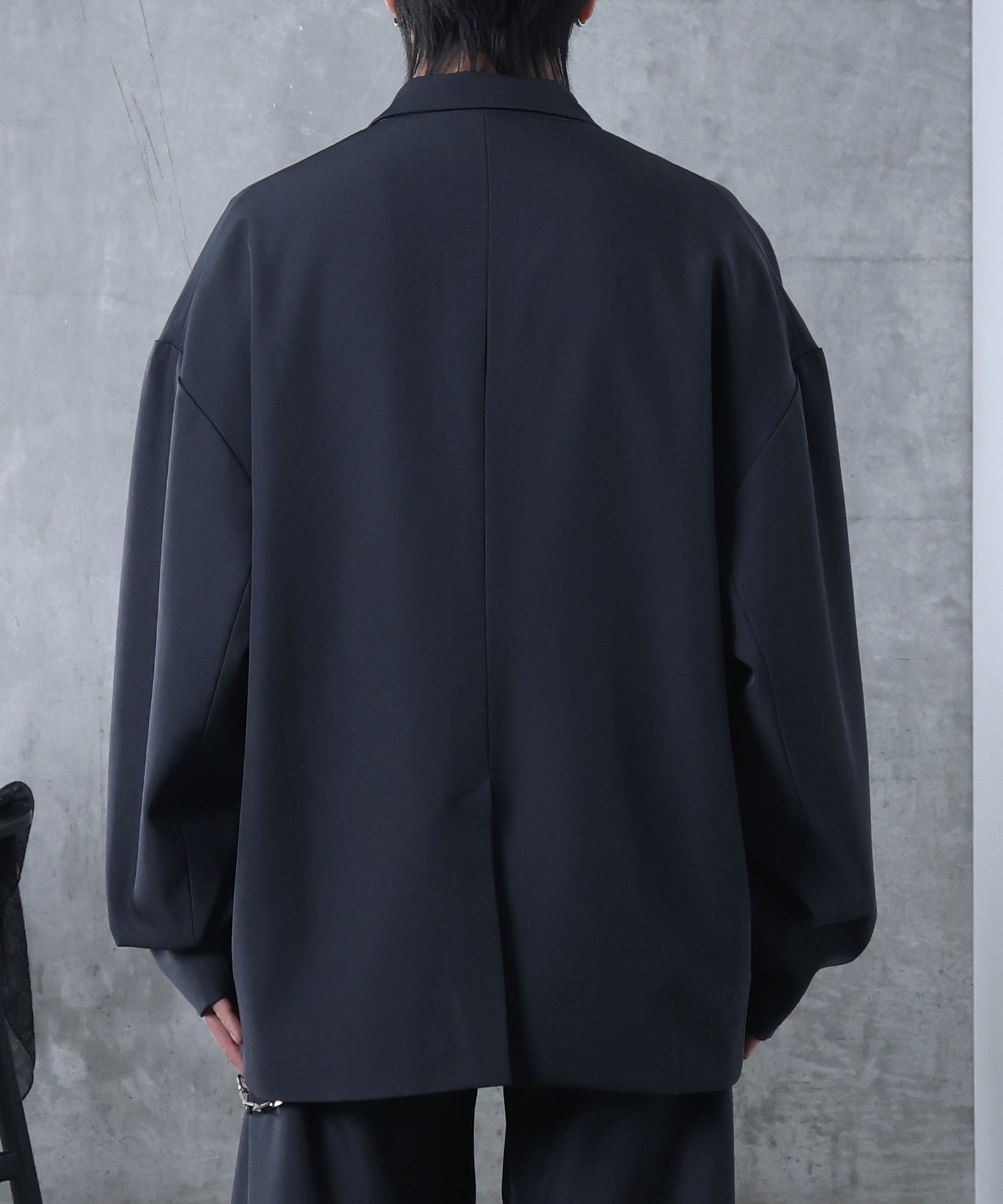 ルーズシルエット スウィッチング ダブルテーラードジャケット